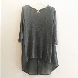 Marseille Striped Knit Sheer Back Tunic Top